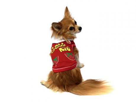 Футболка для собак Каскад "Call Me", с капюшоном, унисекс, цвет: красный. Размер M