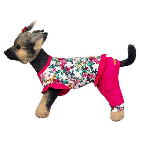 Комбинезон для собак Dogmoda "Оливия", для девочки, цвет: розовый, белый. Размер 2 (M)