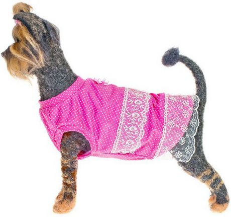 Платье для собак Happy Puppy "Шатель", для девочки, цвет: розовый. Размер 3 (L)