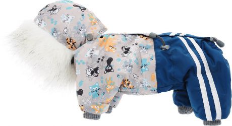 Одежда для собак Kuzer-Moda "Куртка-брюки", комбинезон утепленный, унисекс, KZ000002, морская волна, бежевый, котята