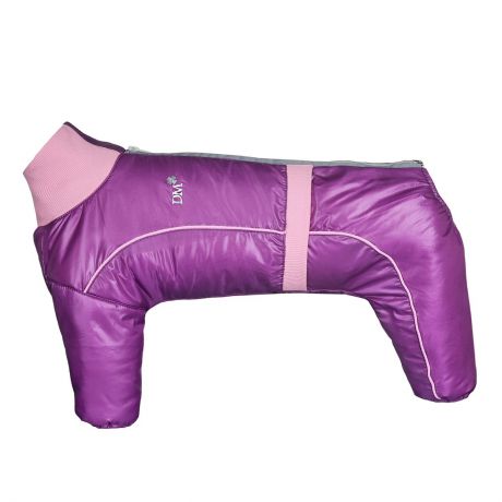 Комбинезон для собак Dogmoda "Китайская хохлатая", зимний, для девочки, цвет: темно-сиреневый, розовый. Безразмерный