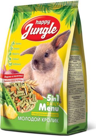 Корм сухой Happy Jungle для молодых кроликов до 6 месяцев, 400 г