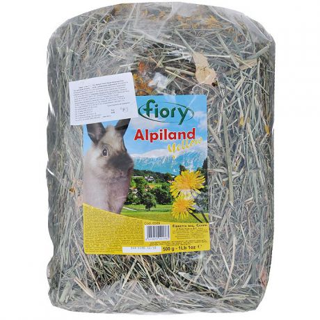 Альпийское сено для грызунов Fiory "Alpiland Yellow", с одуванчиком, 500 г