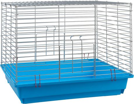 Клетка для грызунов "Велес", с полками, цвет: голубой, 40 х 58 х 45 см