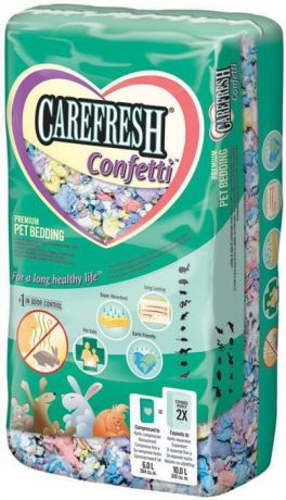 Наполнитель CareFresh "Colors Confetti", для птиц и мелких домашних животных, на бумажной основе, цвет: разноцветный, 10 л