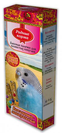 Лакомство для попугаев "Родные корма", зерновые палочки с витаминами и минералами, 2 шт