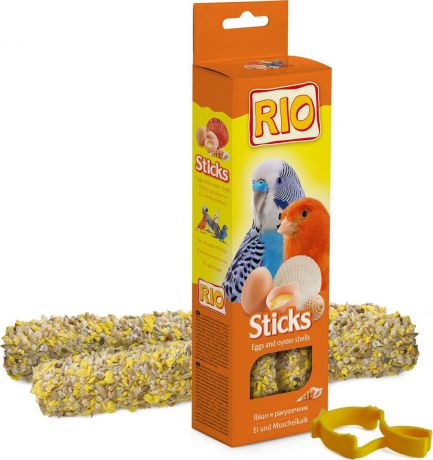 Лакомство для всех видов птиц RIO "Sticks", с яйцом и ракушечником, 2 х 40 г