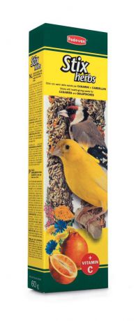 Лакомство Padovan "Антистрессовые" для канареек и экзотических птиц, палочки с травами, 2 шт х 60 г