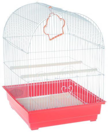 Клетка для птиц "Triol", цвет: красный, 35 х 28 х 46 см