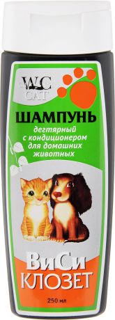 Шампунь для кошек и собак ВиСи Клозет "Дегтярный", с кондиционером, 250 мл