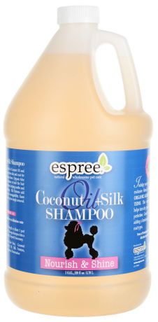 Шампунь для блеска шерсти с кокосовым маслом и протеинами шелка "Espree", для собак, 3790 мл