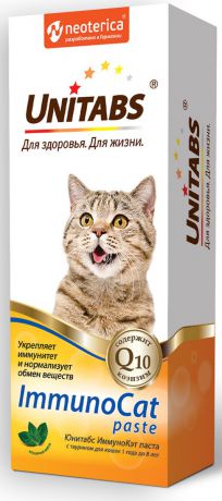 Паста для кошек Unitabs "ImmunoCat", с Q10 и таурином, для укрепления иммунитета,120 мл