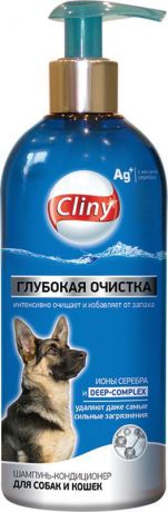 Шампунь-кондиционер Cliny "Глубокая очистка" для собак и кошек, 300 мл