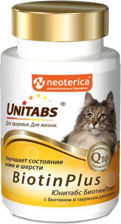 Витамины Unitabs "BiotinPlus", для кошек, 120 таблеток