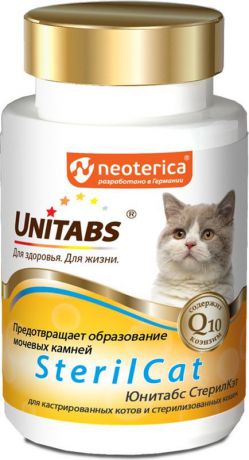 Витамины Unitabs "SterilCat", для кастрированных котов и стерилизованных кошек, 120 таблеток
