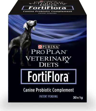 Добавка кормовая для взрослых собак и щенков Pro Plan "FortiFlora", для поддержания баланса кишечной микрофлоры, 30 пакетиков х 1 г