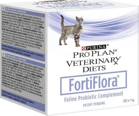 Добавка кормовая для взрослых кошек и котят Pro Plan "FortiFlora", для поддержания баланса кишечной микрофлоры, 30 пакетиков х 1 г