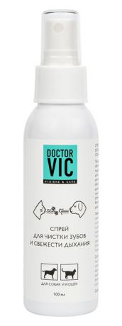 Спрей "Doctor Vic", для чистки зубов и свежести дыхания собак и кошек, 100 мл