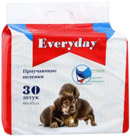 Пеленки для животных "Everyday", впитывающие, гелевые, 60 х 45 см, 30 шт