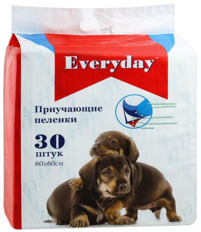Пеленки для животных "Everyday", впитывающие, гелевые, 60 х 60 см, 30 шт