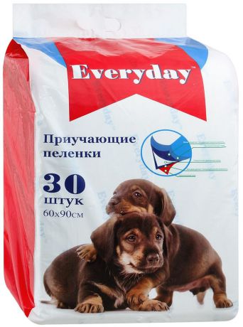 Пеленки для животных "Everyday", впитывающие, гелевые, 60 х 90 см, 30 шт