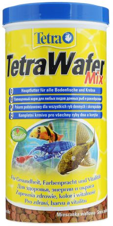 Корм Tetra "TetraWafer Mix" для всех видов донных рыб и ракообразных, пластинки, 1000 мл (480 г)