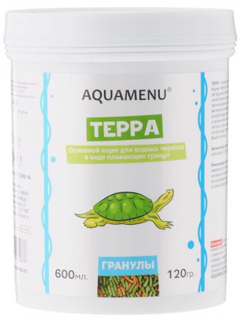 Корм Aquamenu "Терра", для водных черепах, 600 мл (120 г)