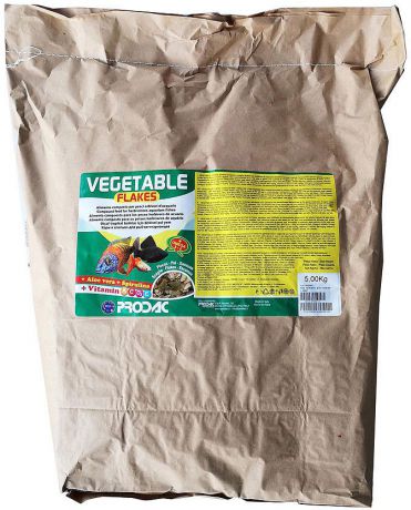Корм сухой Prodac Vegetable Flakes, для аквариумных пресноводных рыб, в виде хлопьев, 5 кг
