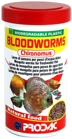 Корм сухой Prodac "Bloodworms Chyronomus", для аквариумных пресноводных рыб, 7 г