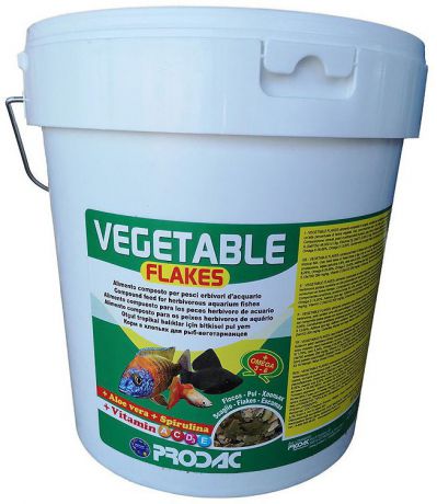 Корм сухой Prodac Vegetable Flakes, для аквариумных пресноводных рыб, в виде хлопьев, 2 кг