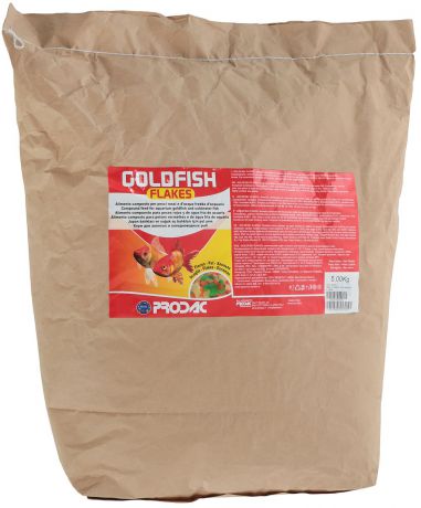 Корм сухой Prodac Goldfish Flakes, для аквариумных пресноводных рыб, в виде хлопьев, 5 кг