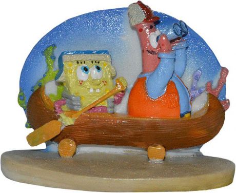 Декорация для аквариума Penn-Plax "Губка Боб и Патрик в каноэ", 7 см