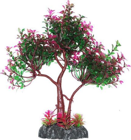 Растение для аквариума Уют "дерево зелено-фиолетовое", высота 22 см