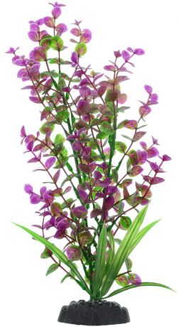 Растение для аквариума Barbus "Бакопа", пластиковое, цвет: зеленый, фиолетовый, высота 30 см