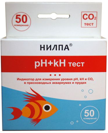 Тест Нилпа "pH+kH", для измерения уровня pH, kH и CO2 в пресноводных аквариумах и прудах