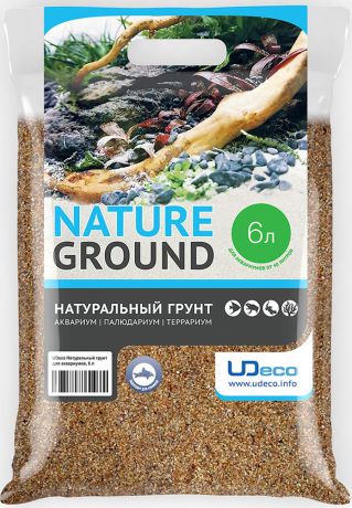 Грунт для аквариума UDeco "Янтарный песок", натуральный, 0,4-0,8 мм, 6 л