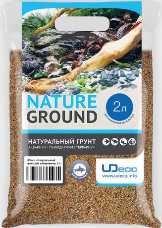 Грунт для аквариума UDeco "Янтарный песок", натуральный, 0,4-0,8 мм, 2 л
