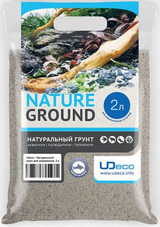 Грунт для аквариума UDeco "Светлый песок", натуральный, 0,1-0,6 мм, 2 л