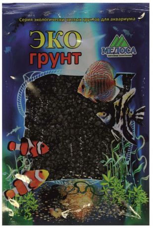 Грунт для аквариума "ЭКОгрунт", мраморная крошка, цвет: черный, 2-5 мм, 3,5 кг. г-1001