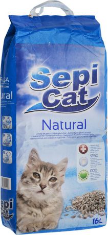 Наполнитель для кошачьих туалетов SepiCat "Натуральный", впитывающий, 16 л