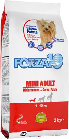 Корм сухой Forza10 "Maintenance" для взрослых собак мелких пород, с олениной и картофелем, 2 кг