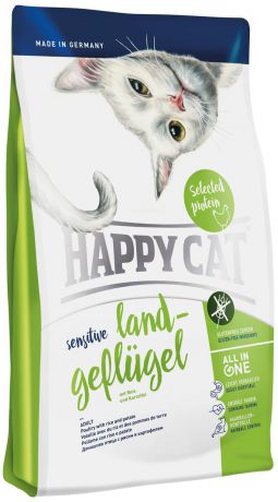 Корм для кошек Happy Cat "Sensitive" для кошек, с домашней птицей, 4 кг