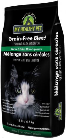 Корм сухой Holistic Blend "Grain-Free" для кошек, 5 морских рыб, беззерновой, 6,8 кг