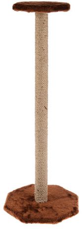 Когтеточка "ЗооМарк", с полкой, цвет: темно-коричневый, бежевый, высота 102 см
