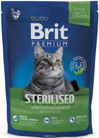 Корм сухой "Brit Premium" для стерилизованных кошек и кастрированных котов, 300 г