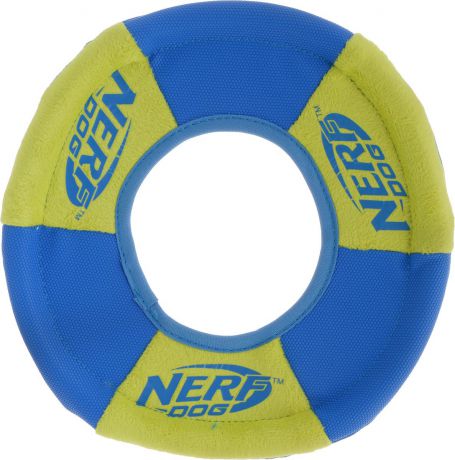 Игрушка для собак Nerf "Диск для фрисби", цвет: синий, салатовый, диаметр 22,5 см