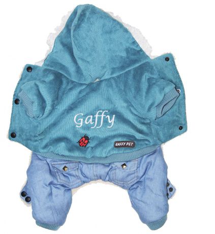 Комбинезон для собак Gaffy Pet "Ladybird", зимний, для мальчика, цвет: голубой. Размер M