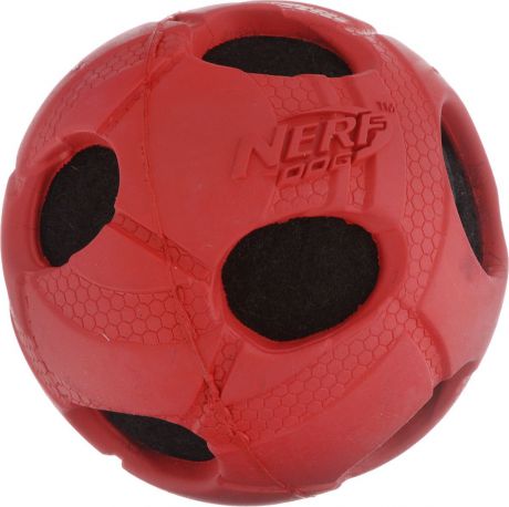 Игрушка для собак Nerf "Мяч с отверстиями", диаметр 7,5 см