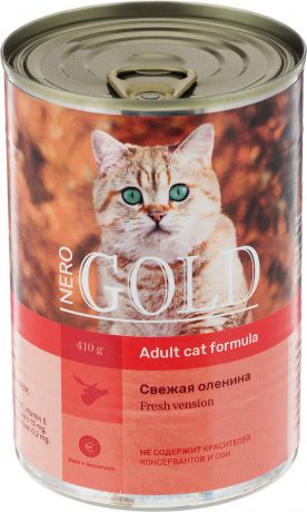 Консервы для кошек "Nero Gold", свежая оленина, 410 г