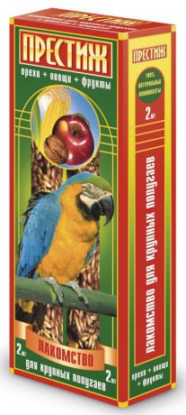 Лакомство для крупных попугаев "Престиж" палочки с овощами, фруктами и орехом, 2 шт